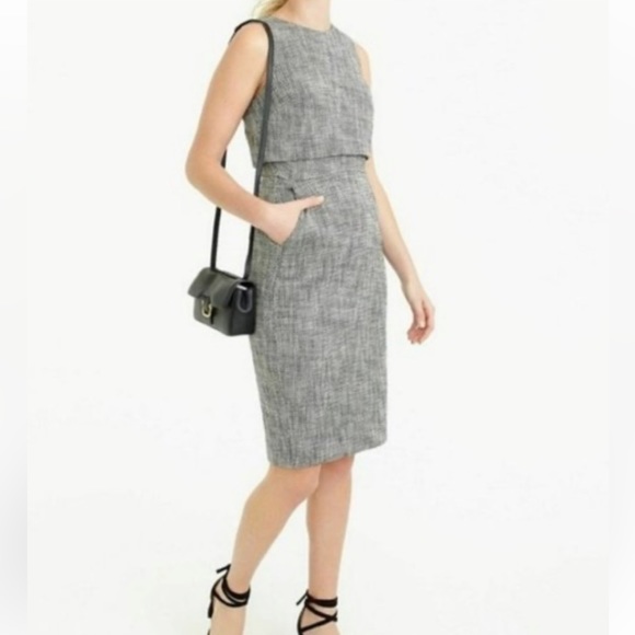J.Crew Going places layered black tweed dress - Picture 4 of 8